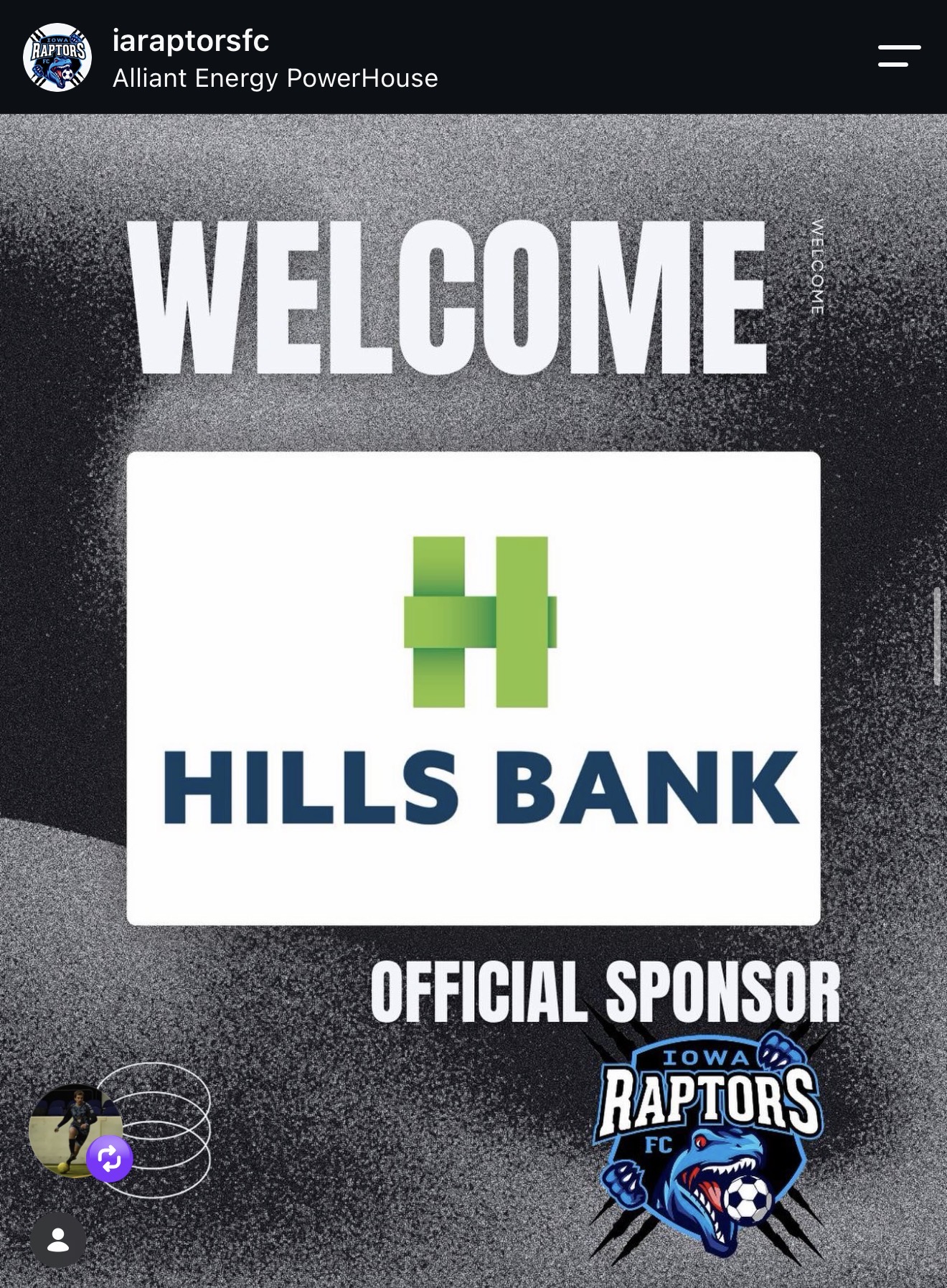 Hills Bank sponsorship announcement